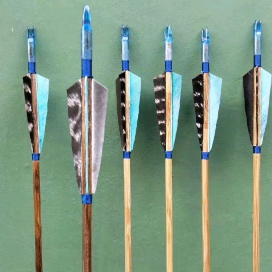 12 arrow bambu petung 5.7mm nock plastik sortir berat busur panah
