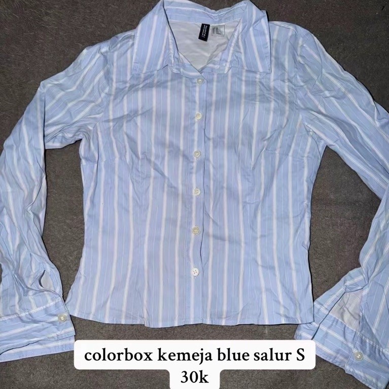 Kemeja fitbody colorbox strips blue