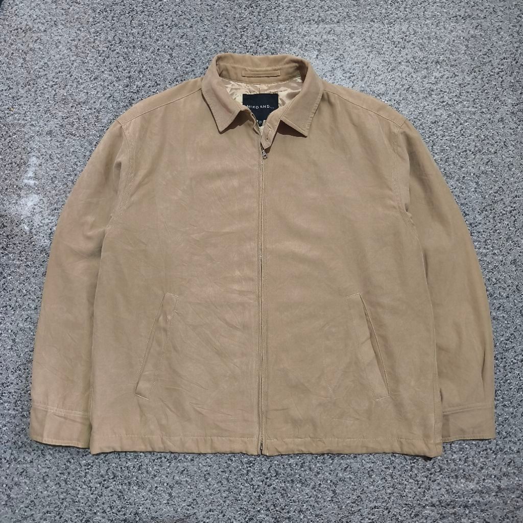 Work Jacket Velvet Beige Khaki Minimalist Casual Vintage Classic Outerwear Harrington Basic Jaket Bl