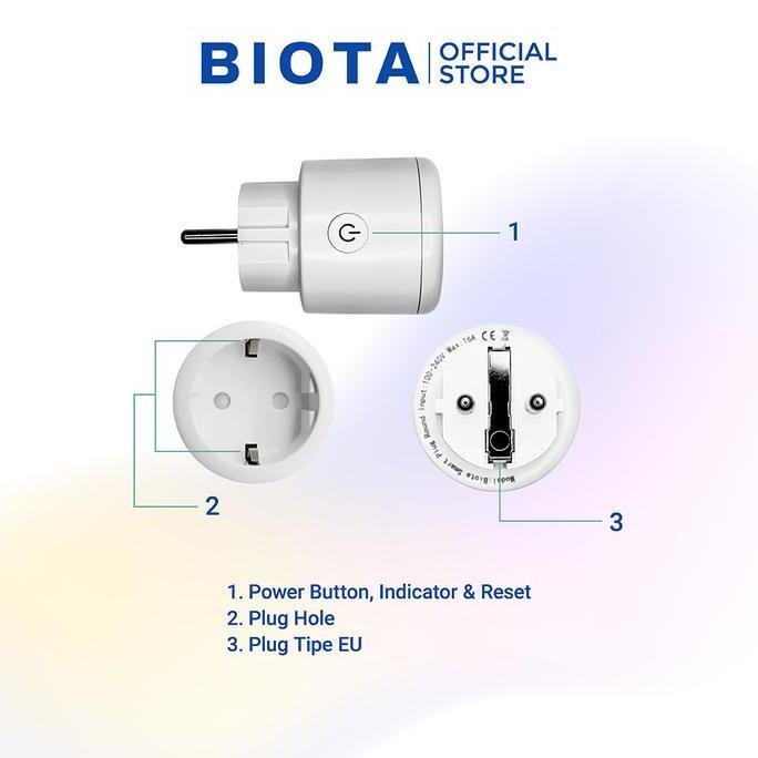 [] BIOTA Smart Plug - Colokan Portabel Otomatis Untuk Semua Elektronik Watt Meter Wifi Wireless pers