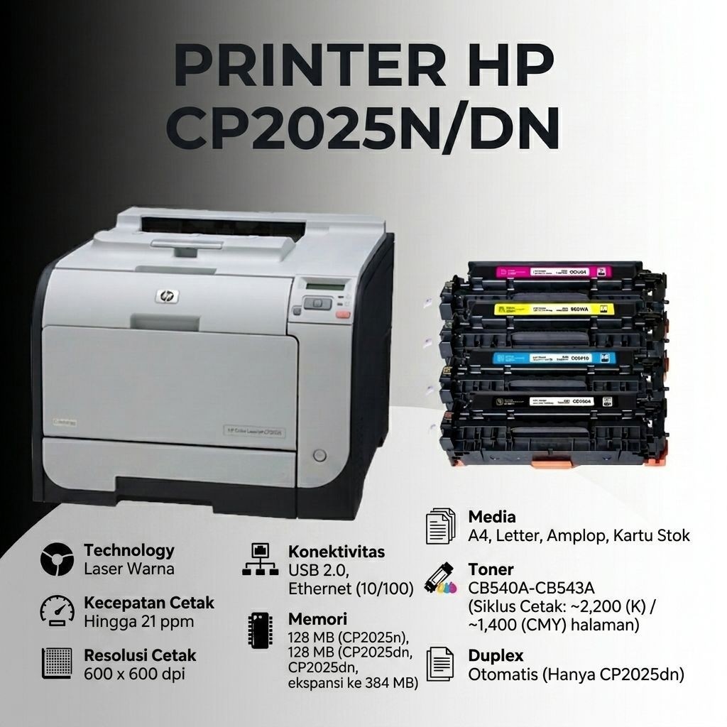 PRINTER HP COLOR LASERJET CP2025 CP2025DN