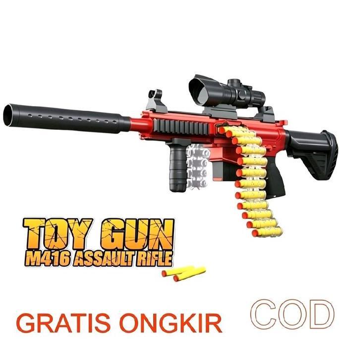 Toy Blaster Anak M416 - Mainan Peluru Foam Lembut & Aman Digunakan
