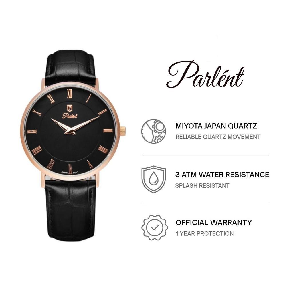 Parlent Louis Femme Jam Tangan Wanita 36mm Japan Quartz Movement Wateroof 3ATM 30M Stainless Steel