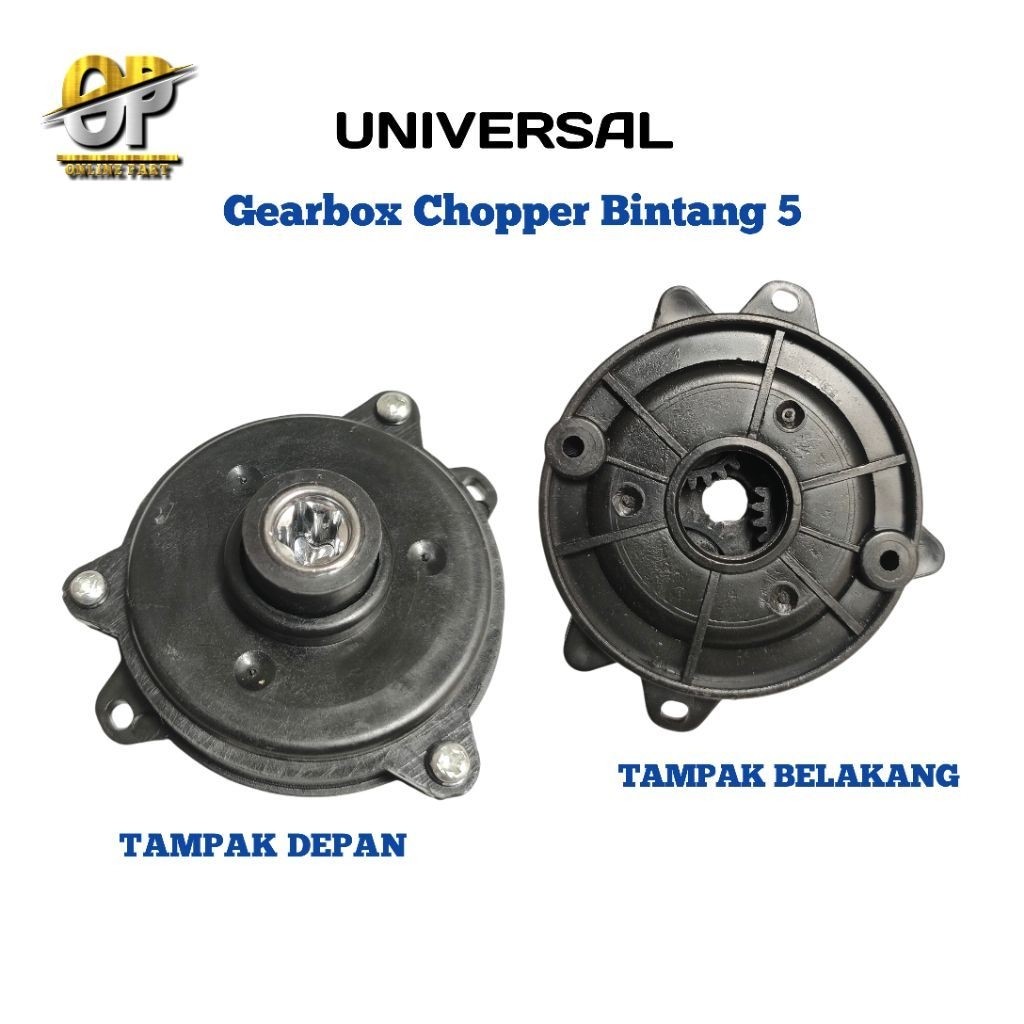 Gearbox Chopper Bintang 5 Belakang lubang 2 baut universal