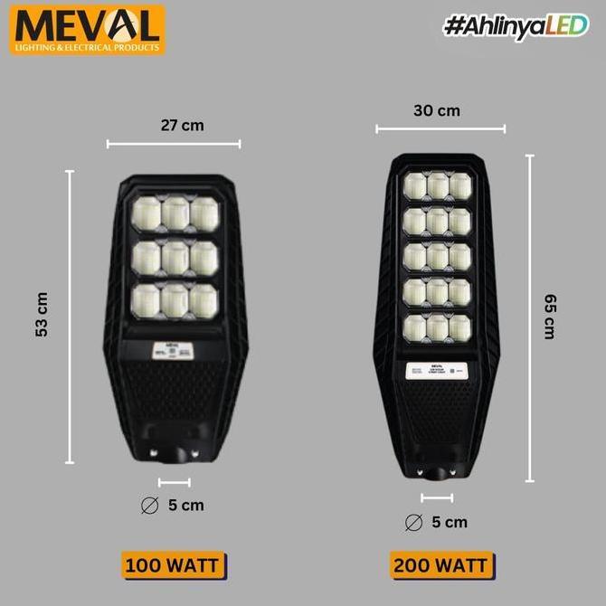 Light- Meval Lampu Jalan Pju Tenaga Surya Solar Panel Street Lht - 100W Dan 200W