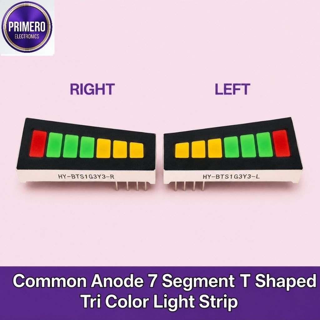 For LED VU Display 7 Segment T Shaped Tri Color Light Strip Common Anode Left & Right