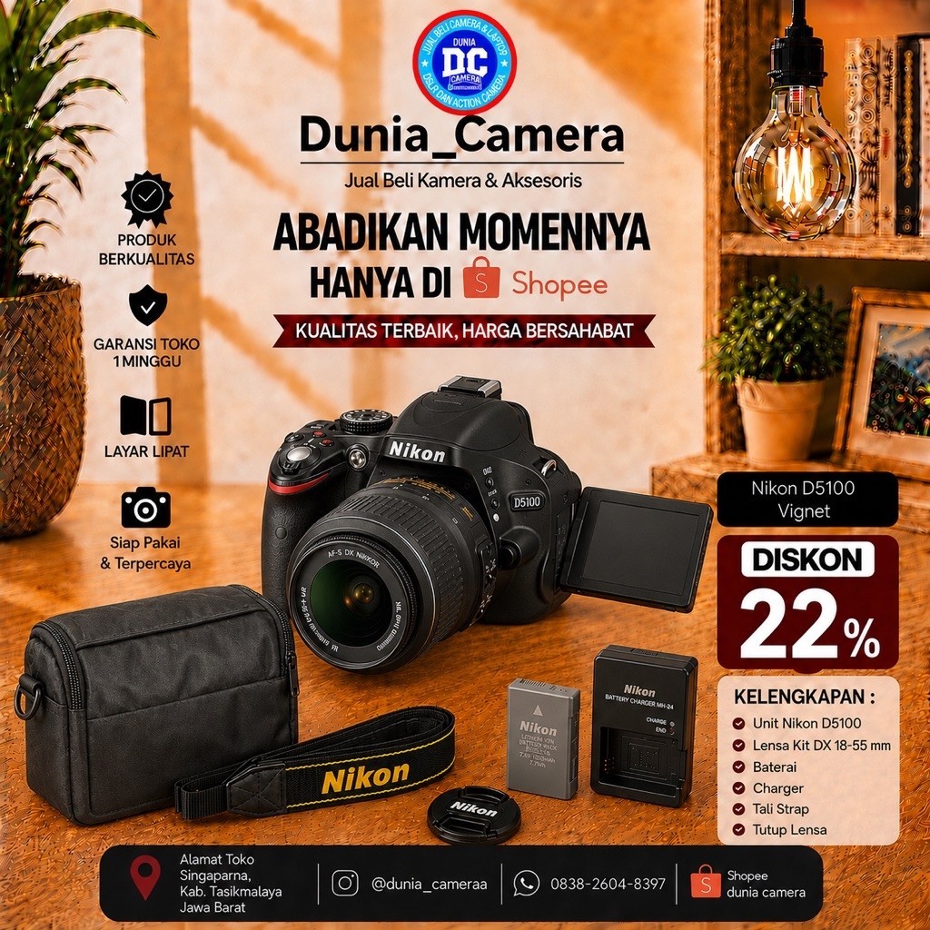 Nikon d5100 bekas vignet mulus