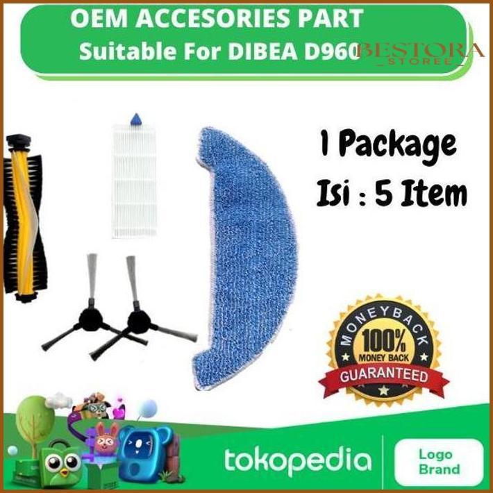 ACCESORIS OEM PART ROLLING BRUSH,SIDE BRUSH, FILTER ,MOP DIBEA D960 READY STOCK