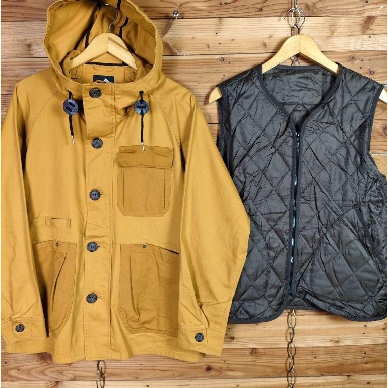 FIELDCORE PLUS ALPHA CAMPING WEAR WATER REPELLENT CANVAS DENIM JACKET SIZE L, LD 114