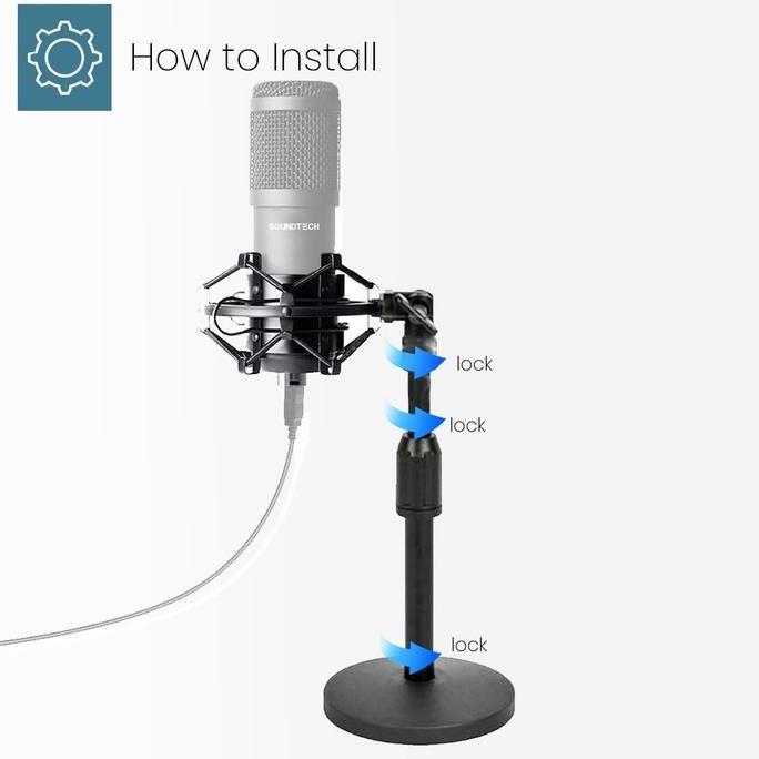 Cam- Soundtech Stand Table For Microphone Mic Condenser Soundtech