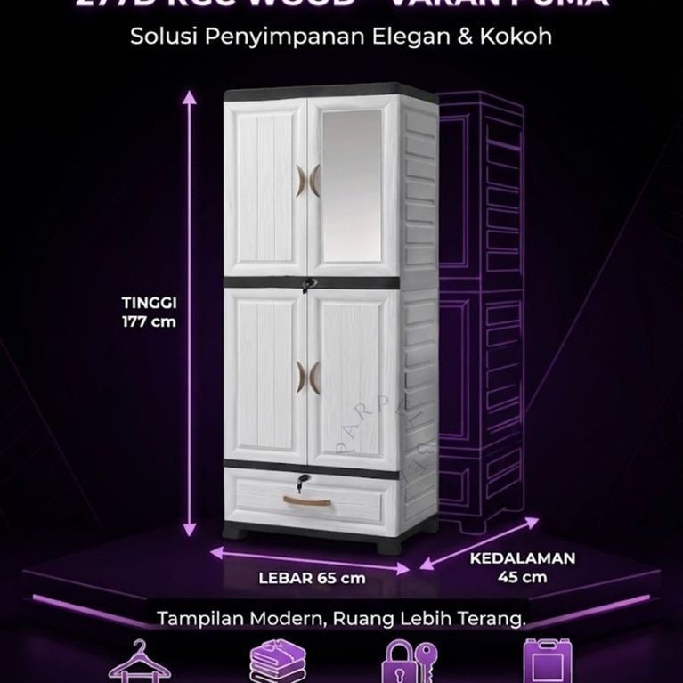Lemari Gantungan Cabro 277D RGC Wood (NAPOLLY) Elegan