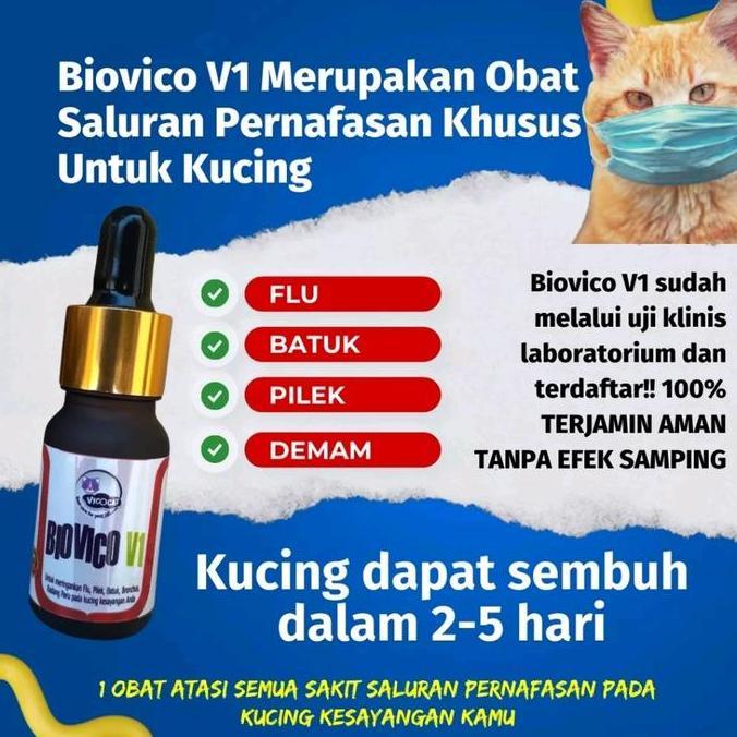 (COD) OBAT KUCING ANTIBIOTIK PERNAFASAN KUCING FLU BIOVICO V1 OBAT PILEK BATUK DEMAM SARIAWAN BAU MU