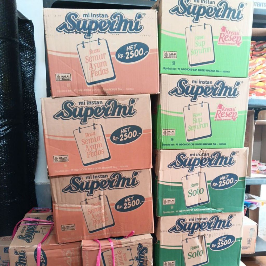 supermi 1 dus isi 40 pcs/sup sayuran/kaldu ayam/semur ayam pedas/soto