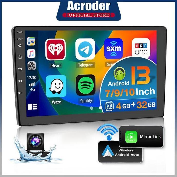 Ada Kipas Pendingin8G+128G Head Unit Android 13 mobil 7/9/10 Inch IPS Layer dengan Kamera Mundur Wif
