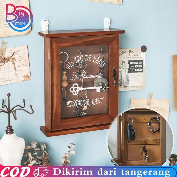 FKINAPE Box Penyimpanan Kunci Box Kayu Tempat Penyimpanan Kunci Key Box Dinding Box Tempat Kunci Din