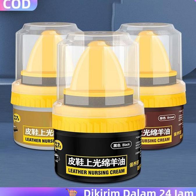 DJEESE Semir Kulit Semir Sepatu Semir Sepatu Kulit Asli Perawatan Sepatu Kulit  Coklat Dengan Kuas S