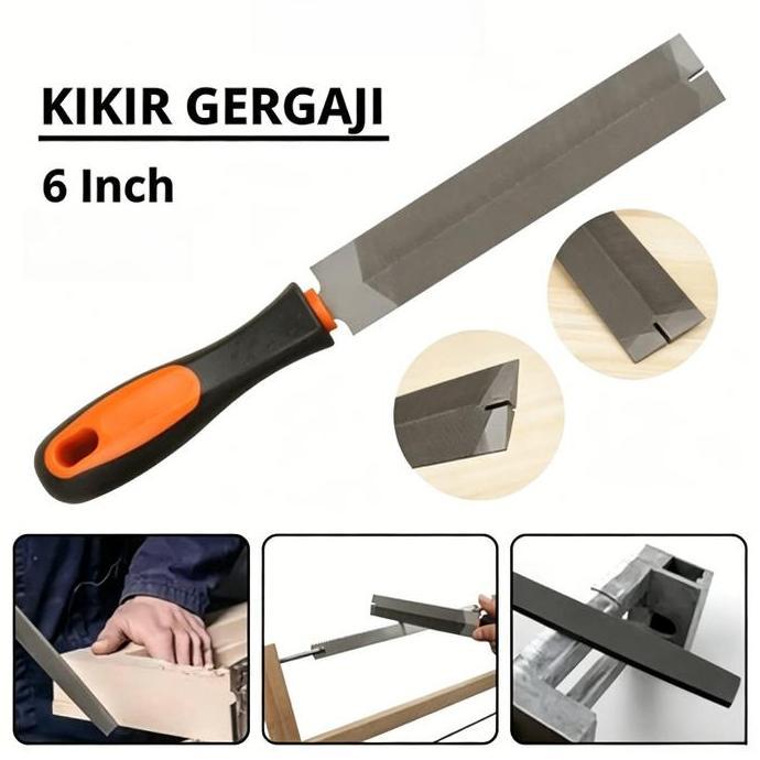 MALUKSHURE Kikir Gergaji 6 Inch Kikir Segitiga Kikir Flat Ukuran Besar Alat Tangan Manual Alat Asah 