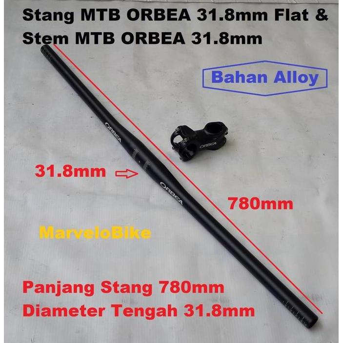 Handle Bar Flat Stang Lurus + Stem MTB ORBEA 31.8mm OverSize