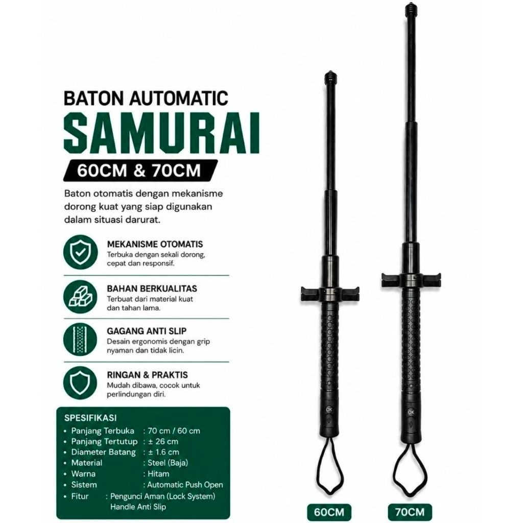 Tongkat Baton Samurai Automatic