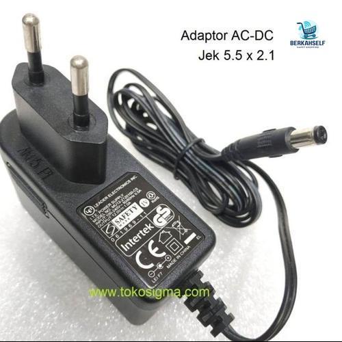 Adaptor Leader Intertek switching Power Supply AC to DC 12V 1A 1000mA colokan Jek 5.5 x 2.1mm Charge