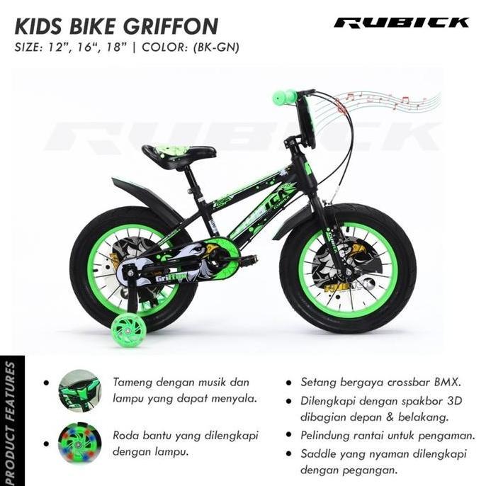 Sepeda Bmx Anak 12 16 Inch Rubick Ban Jumbo Besar Usia 3-8 Tahun New