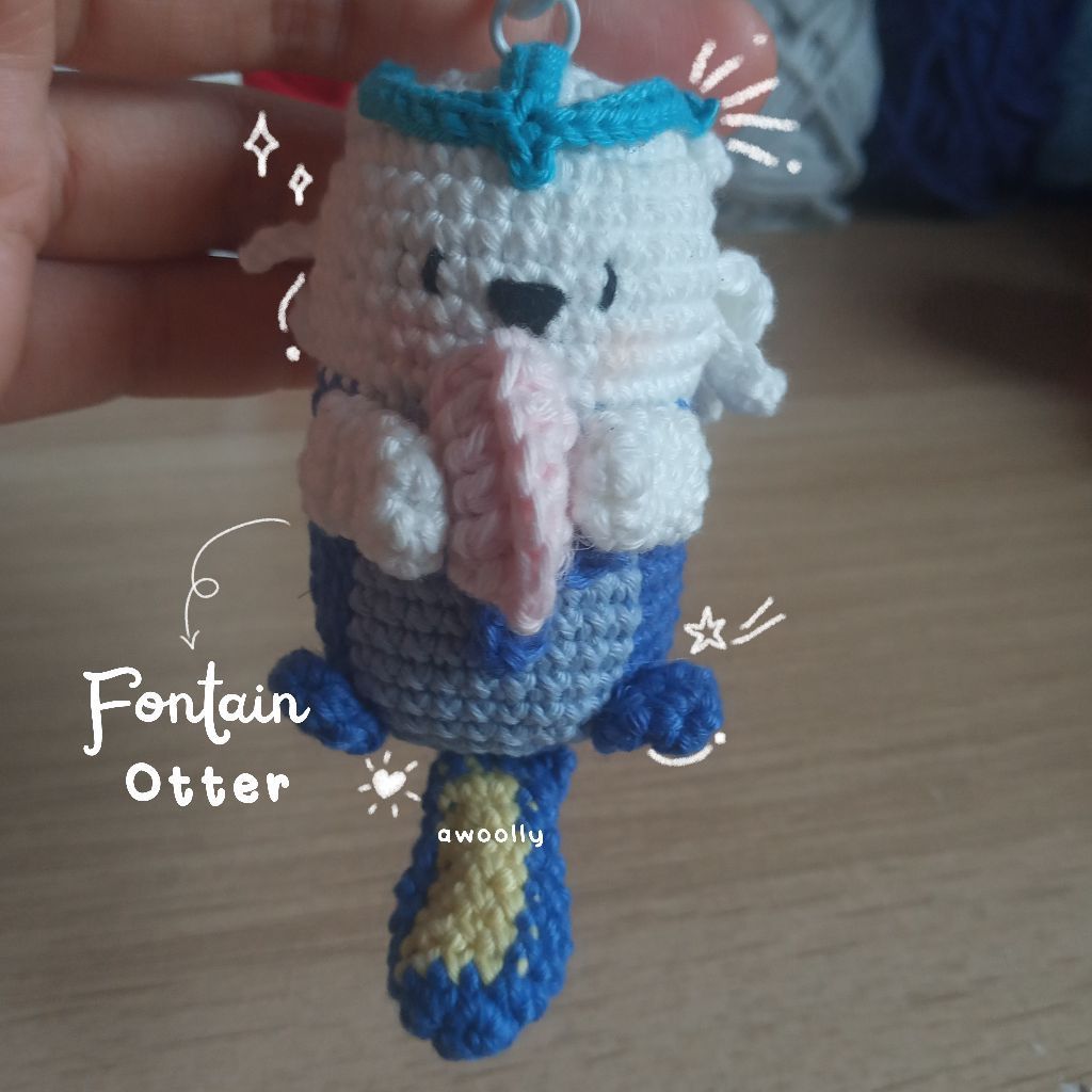 Gantungan Kunci Fontai Otter Neuvillette Otter Keychain Fontain Genshin Keychain
