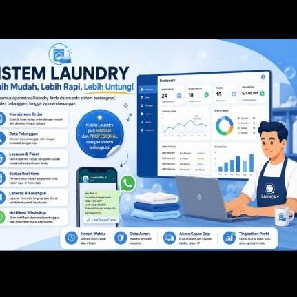 SISTEM MANAJEMEN LAUNDRY - Source Code Laravel + Vue + Notifikasi WhatsApp