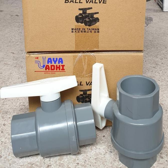 Produk Unggulan] PVC Ballvalve 1-1/2" / StopKran 1,5 dim AW / Stop Valve 1 1/2 inch - KDJ King Da Je