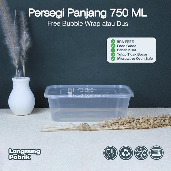 Dingdong- Kotak Makan Plastik 750Ml Persegi Panjang / Food Container