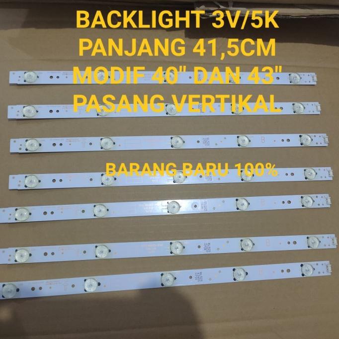 TERBARU LAMPU LED BACKLIGHTT TV 3 VOLT 5 KANCING BACKLIGHT 3V 5K PANJANG 41,5