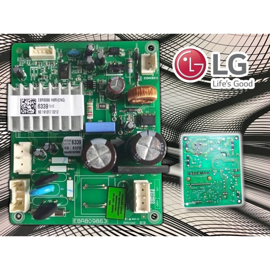 pcb kulkas freezer lg inverter 6rak modul inverter LG frezeer   6339  Ebr809863  Ebr8098 6339  seri 