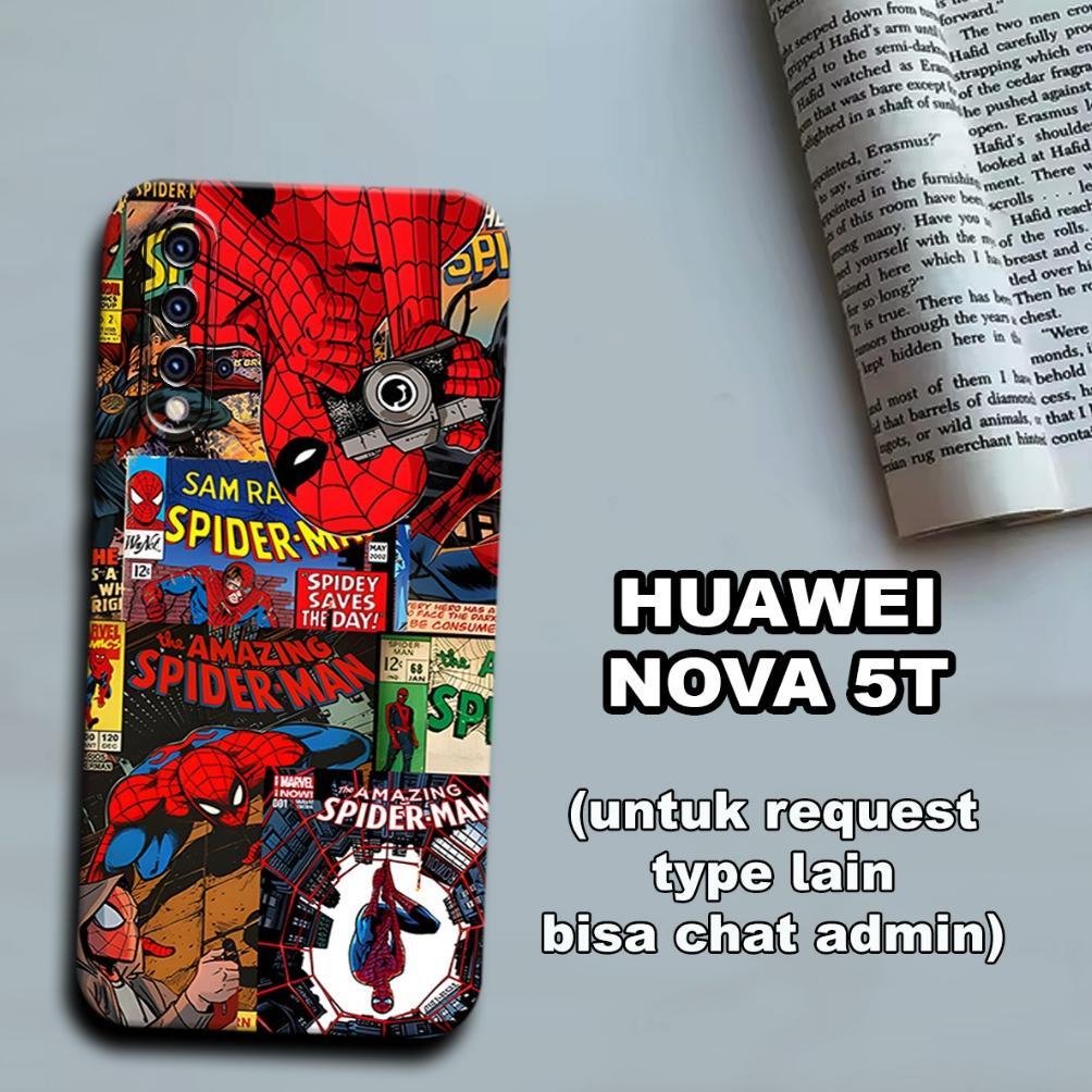 New Arrival Cc14/ Softcase Karet Lentur Untuk Huawei Nova 5T /Motif Karakter Anime Spiderman /Case H
