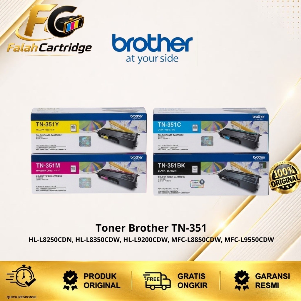 Toner Brother TN-351 Original -HL-L8250CDN, HL-L8350CDW, MFC-L8850CDW, MFC-L9550CDW