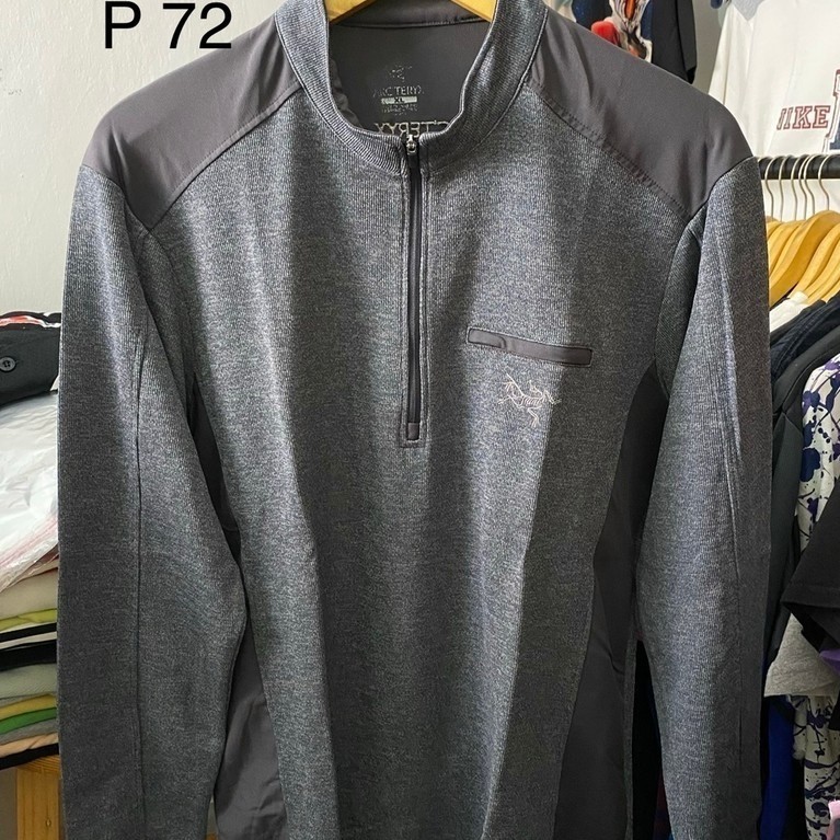 (72x57cm tanpa ditarik) baju atasan baselayer lengan panjang arc’teryx arterix half zipper