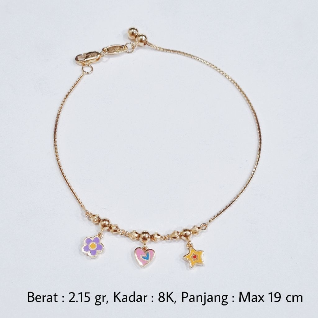 Gelang Serut Cat Emas UBS 8K Panjang Maksimal 19 cm - MA11 / 2.15 gram