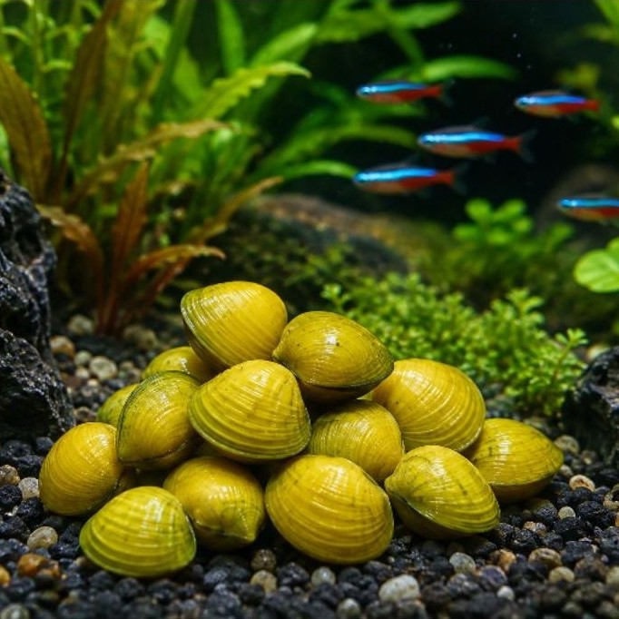 Kerang mas Remis Hidup Laya Pensi Haremis Air Tawar Segar Penyaringan Air Sirkulasi Nutrien pembersi
