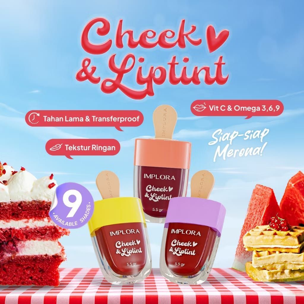 Implora Cheek & Lip Tint Tahan Lama Ringan 9 Warna Implora Liptin Anak Remaja Liptint Tahan Lama