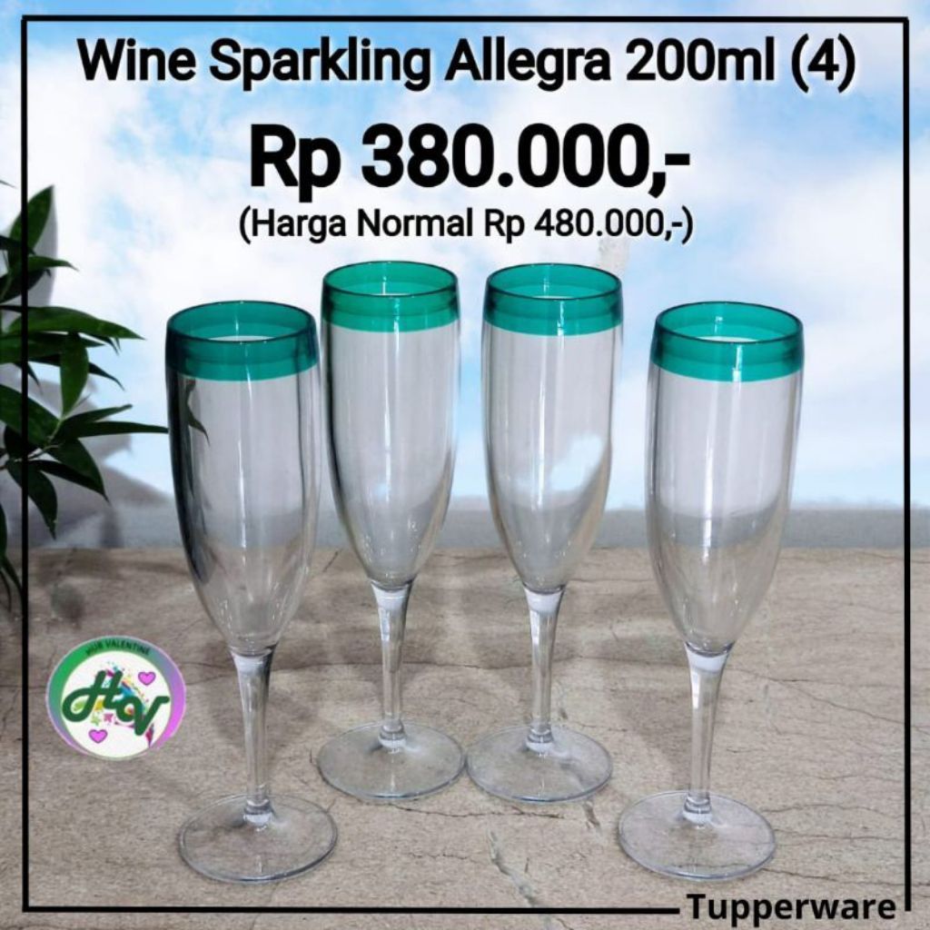 Wine Sparkling Allegra Tupperware - 200 ml || Wine Sparkling Allegra Glass Tupperware - 200 ml || Wi