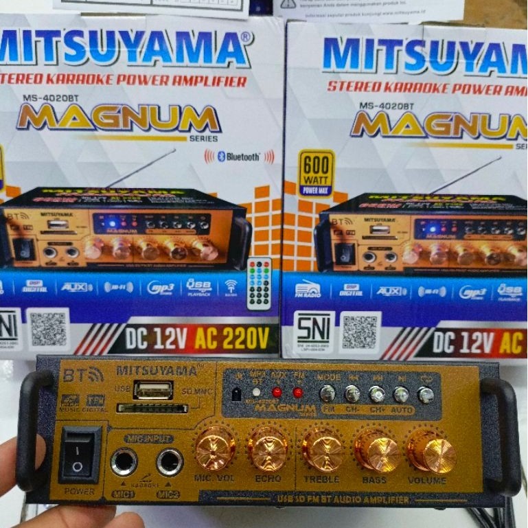 Power Amplifier Bluetooth Stereo Karaoke Mitsuyama MS-4029BT Magnum / Amplifier Bluetooth/FM Radio/A