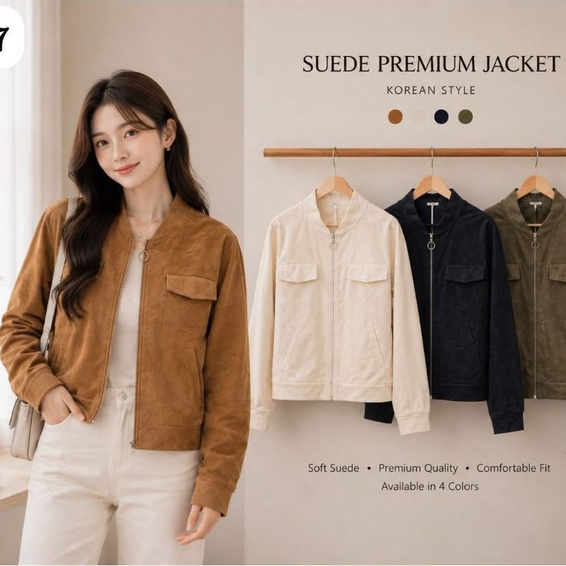 jacket blazer suede DEFISH bahan suede premium