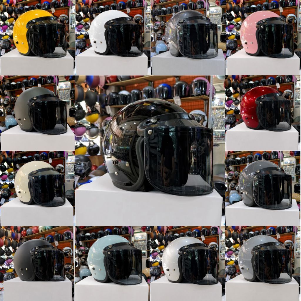 HELM DEWASA BOGO PREMIUM | GRATIS KACA | KACA DATAR KACA CEMBUNG SNI