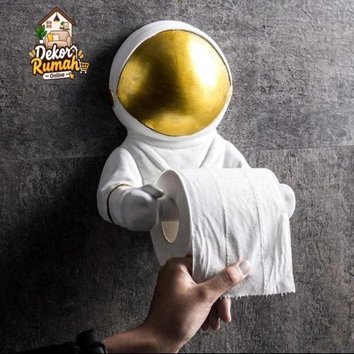 Astronaut Tissue Roll Hanger / Tempat Tissue Tisu Toilet Tempel Dinding Astronot Lucu Nordic Unik