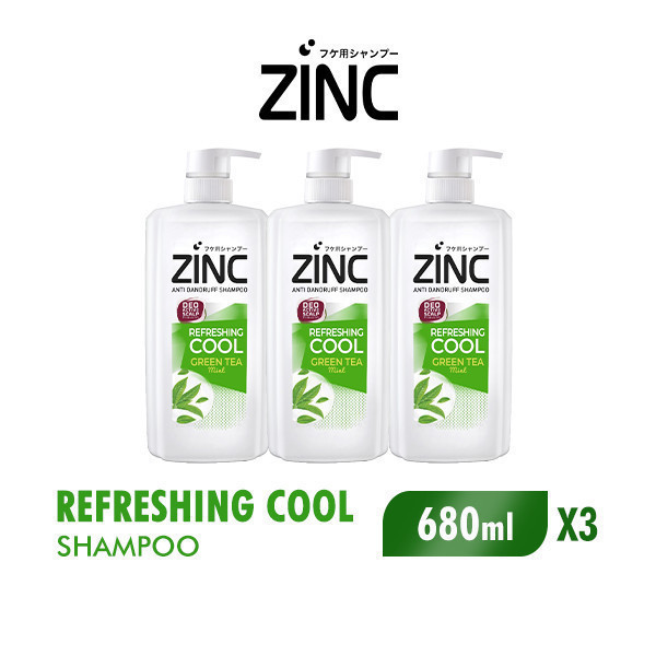 Zinc Shampoo Refreshing Cool Botol 680 ml x3
