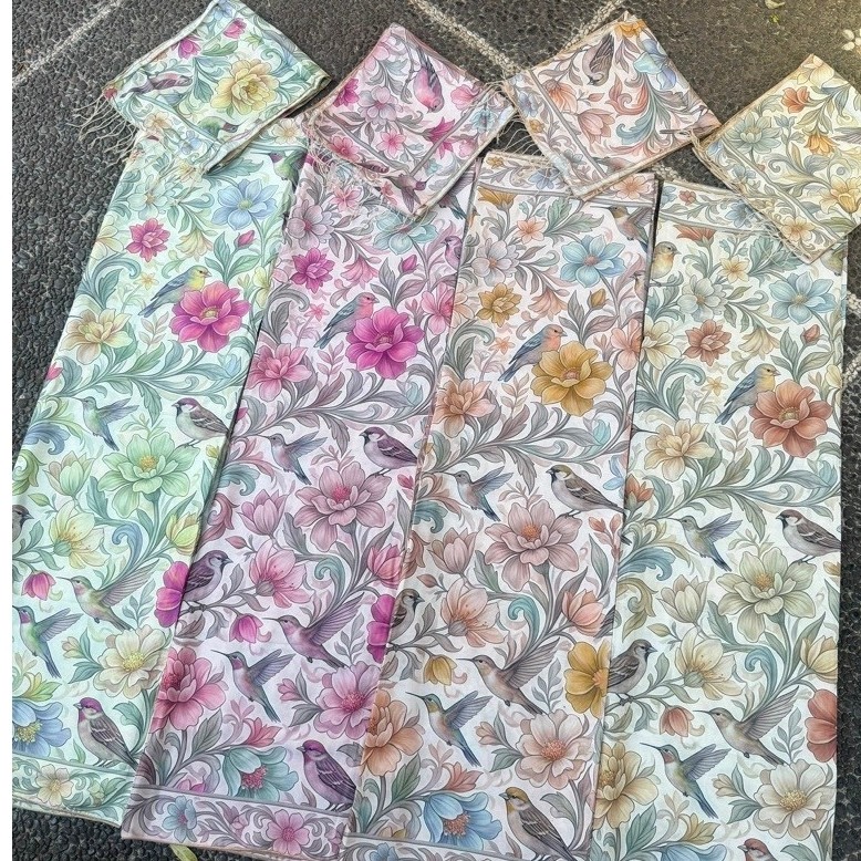 Kamen sutra lukis set selendang Kamen motif bunga set selendang Kamen batik set selendang