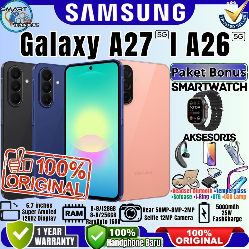 Hp Samsung Galaxy A27 5G | Galaxy A26 5G [ 8/256GB -8/128GB ] Super AMOLED Display 120Hz Baru Garans