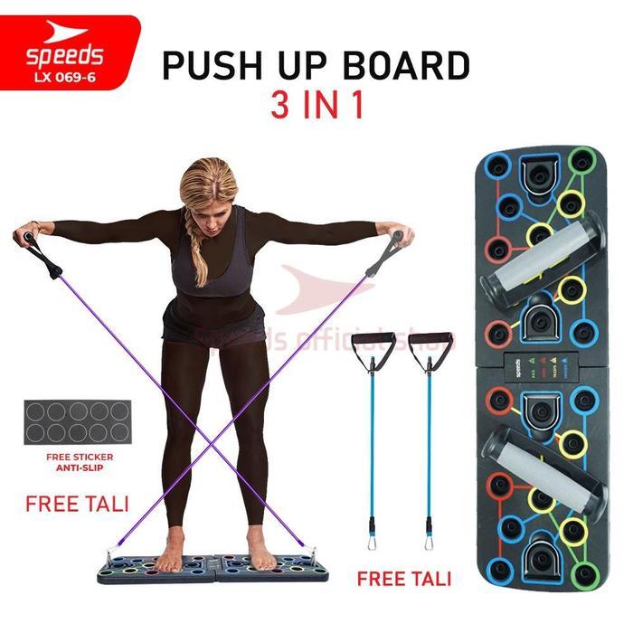 Push Up Board 11 Lubang Papan Push Up Portabel Alat Latihan Push Up Outdoor Otot 069-6 - 069-6 Push 