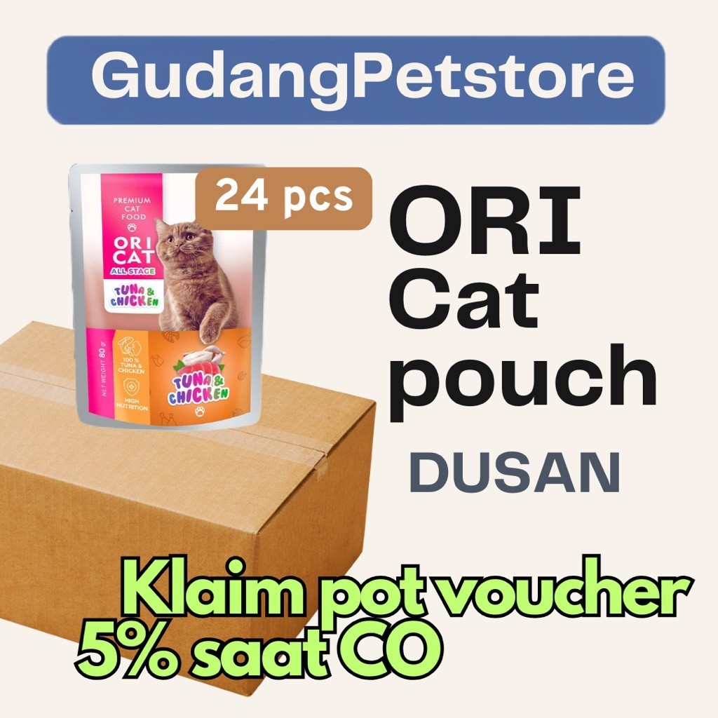 DUSAN isi 24 ORICAT POUCH / SACHET Makanan Kucing