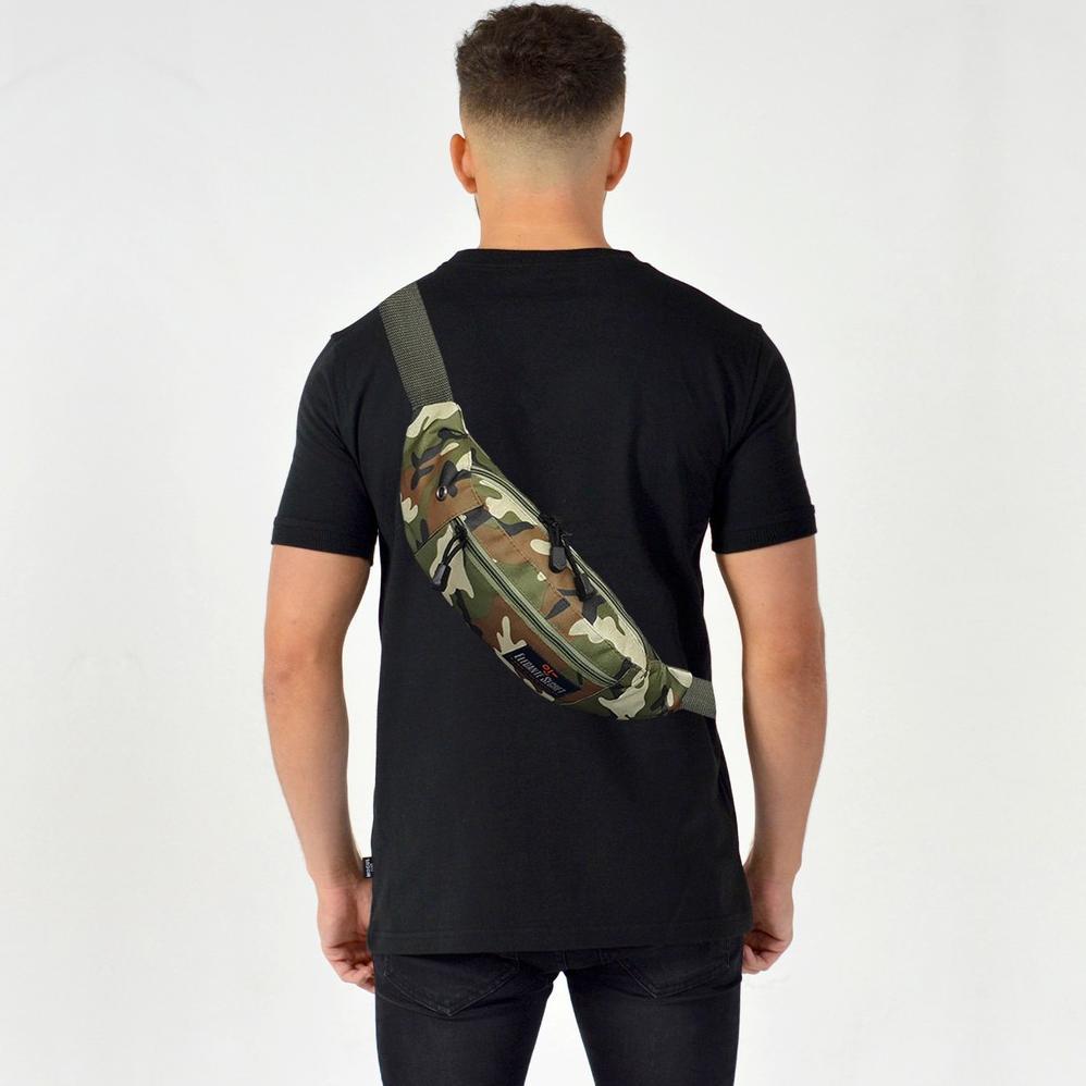 Kualitas Super Tas Pinggang Pria Army Waistbag Cowok Loreng Soren Cowo Tas Selempang Laki Laki