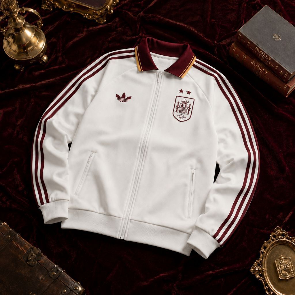 Jaket TrackTop Spanyol Retro 3 Stripes Pria Wanita