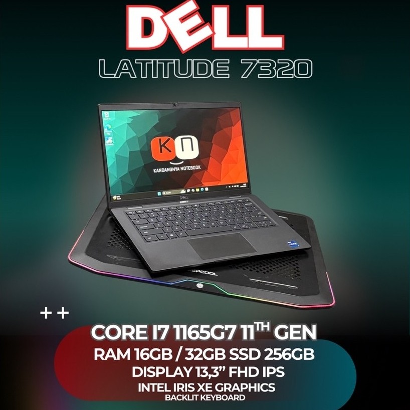 Dell Latitude 7320 i7 1165G7 32GB 1TB second original bergaransi laptop kerja kuliah multytasking